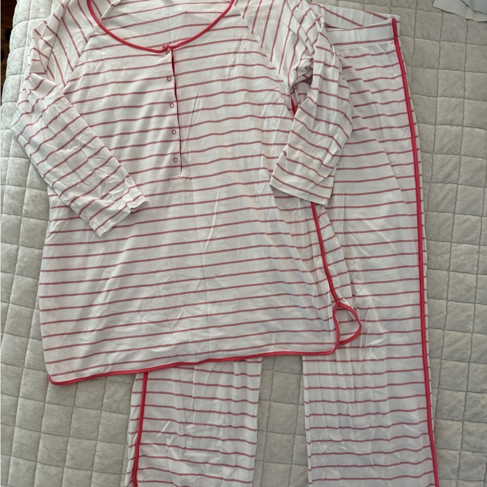 Pink and White Striped Lake Pajamas
